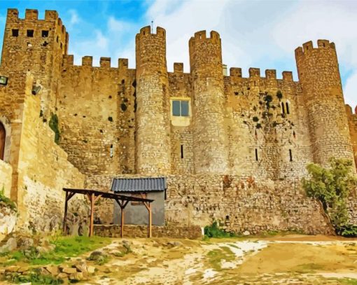 Obidos Castle Building paint by number