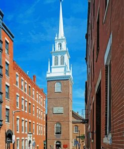 Old North Church Building paint by number