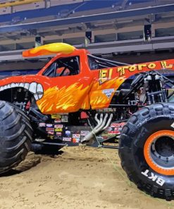 Orange Monster Truck paint by number