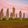 Standing Stones Sunset Landscape paint by number