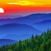 Sunset Appalachian Mountains paint by number