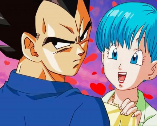 Vegeta And Bulma Couple paint by number
