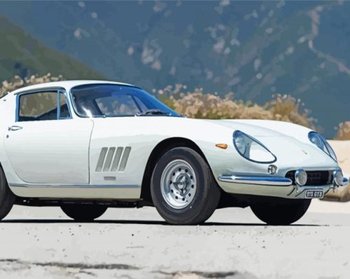 White 66 Ferari paint by number