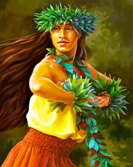 Woman Dancing Hula Dance paint by number