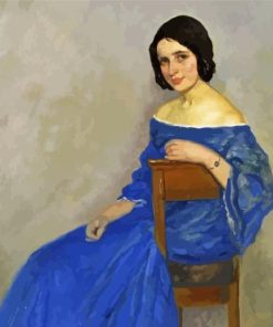 Woman With Blue Dress Art paint by number