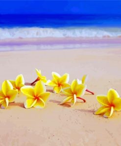 Yellow Flowers On Beach paint by number