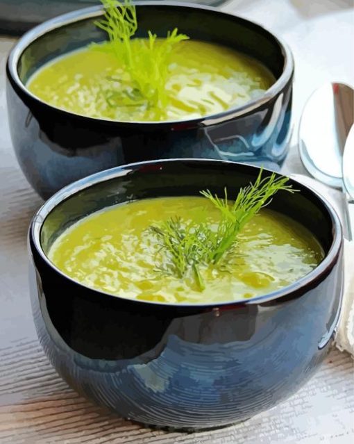 Zucchini And Fennel Soup paint by number