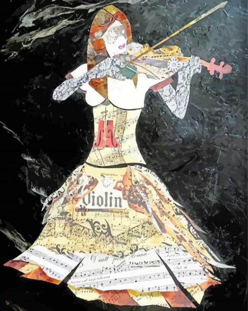 Abstract Violinist paint by number