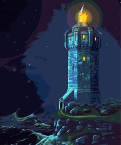 Aesthetic Medieval Lighthouse Art paint by number