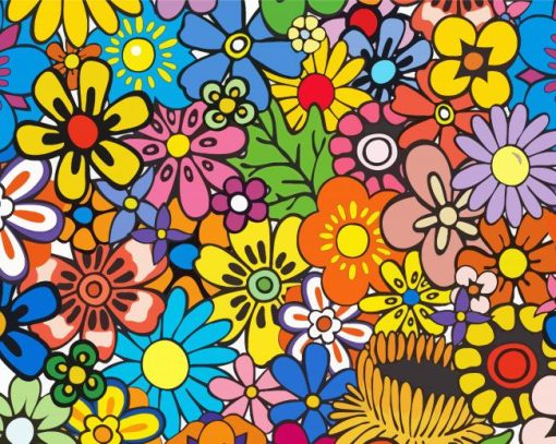Aesthetic Hippie Flowers paint by number