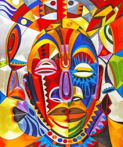 African Abstract Face paint by number