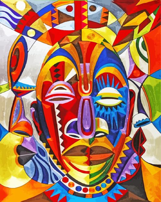 African Abstract Face paint by number