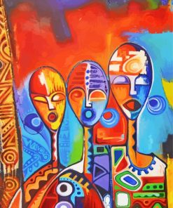 African Abstract People Art Paint by number
