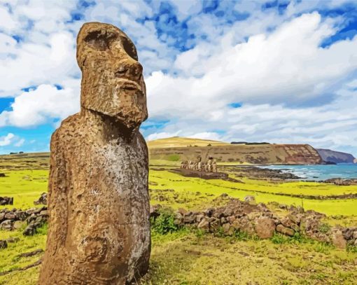Ahu Tongariki In Easter Island paint by number
