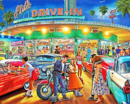 American Drive In paint by number