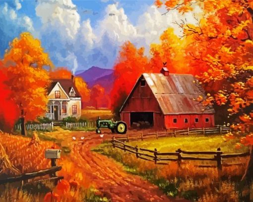 Autumn Barnyard paint by number