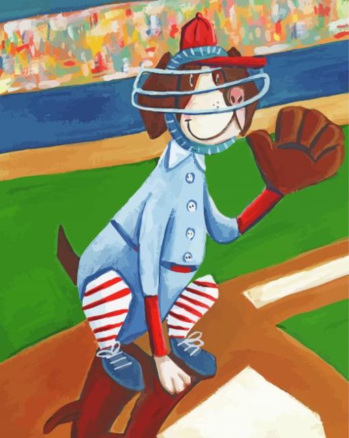 Baseball Dog paint by number