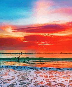 Beautiful Sunset In Cocoa Beach Florida paint by number