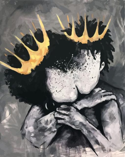 Black king And Queen Art paint by number