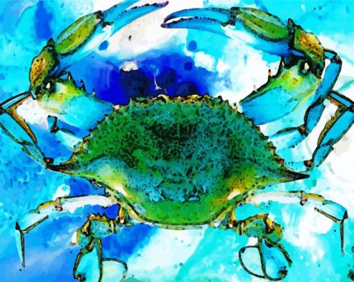 Blue Green Crab Paint by number