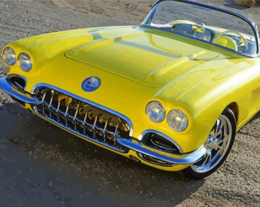 Cool 58 Chevrolet Corvette paint by number