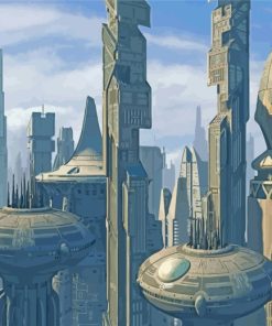 Coruscant City Buildings paint by number