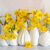 Daffodils In A White Vases paint by number
