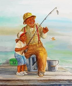 Fishing With Grandfather Art paint by number