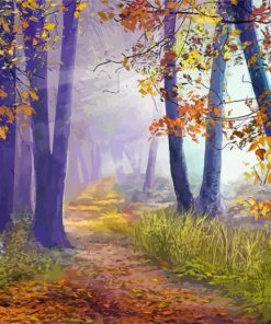 Foggy Forest Path paint by number