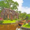 Giethoorn House And Boats paint by number