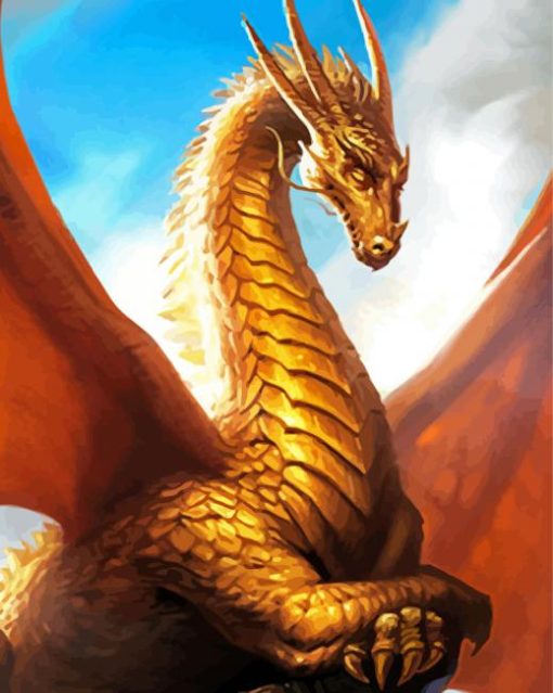 Golden Dragon Art paint by number