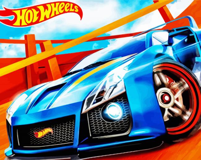 Hot Wheels Blue Car paint by number