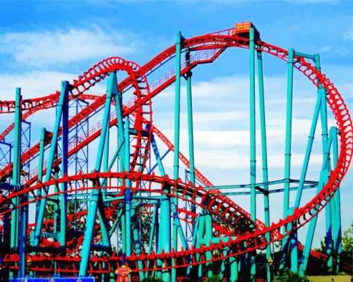 Huge Roller Coasters paint by number