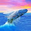 Humpback Whale At Sunset paint by number