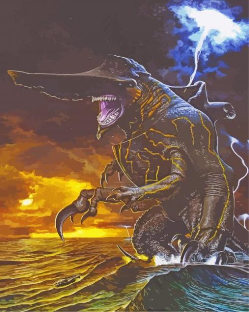 Japanese Kaiju Monster paint by number