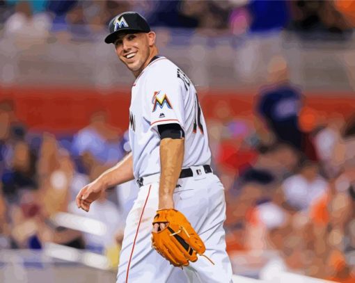 Jose Fernandez Baseball Player paint by number