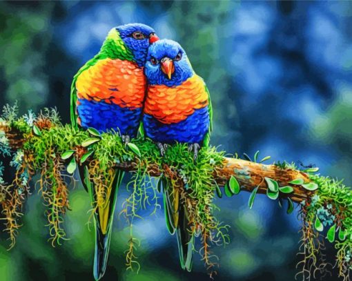 Lovely Lorikeets Birds paint by number