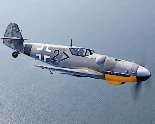 Messerschmitt Bf 109 Fighter Aircraft paint by number