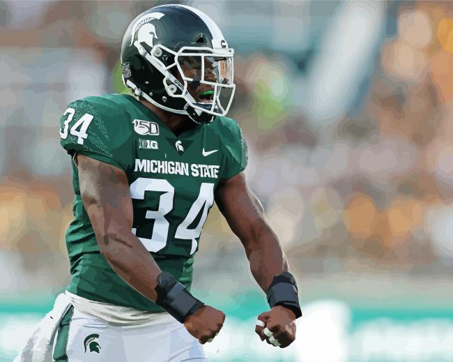 Michigan State Spartans Footballer paint by number