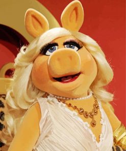 Miss Piggy In White Dress paint by number