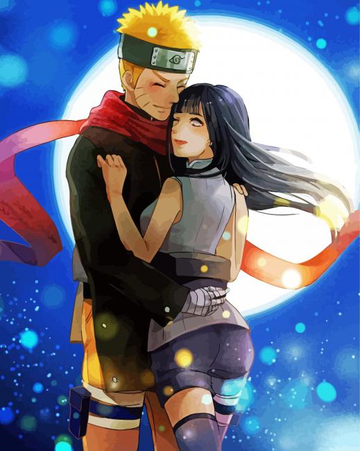 Naruto Und Hinata Anime Paint By Numbers - PBN Canvas