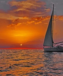 Night Sailing Seascape paint by number