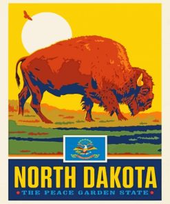 North Dakota Poster Art paint by number