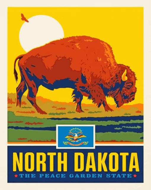 North Dakota Poster Art paint by number