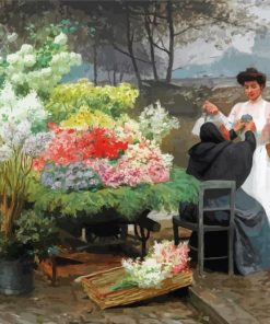 Old Florist Woman paint by number
