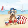Patriotic Dachshund Dog paint by number