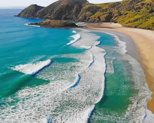 Piwhane Spirits Bay Cape Reirga New Zealand paint by number