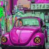 Purple Volkswagen Beetle Car paint by number