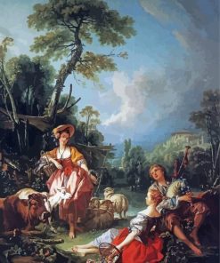 Summer Pastoral By Francois Boucher paint by number