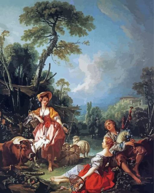 Summer Pastoral By Francois Boucher paint by number